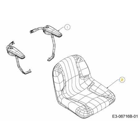 SIÈGE : 15 : ACCOUDOIR 3 POINTS OPTION 757-04090 MONTÉ D'ORIGINE | NewgardenParts.com