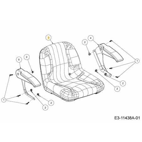 SEAT:HI BACK:BLK:OPS 757-05240 ORIGINAL MTD | NewgardenParts.com