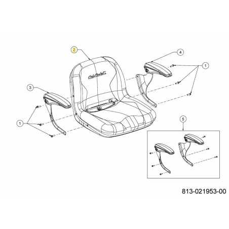 SEAT:HIGH BACK:CUB:w/OPS 757-06027 ORIGINAL MTD | NewgardenParts.com
