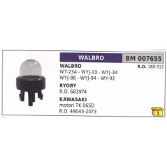 Primer miscela WALBRO WT-23 WYJ-33 WYJ-94 carburatore decespugliatore | NewgardenParts.com