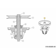 Spindelblatt mit Riemenscheibe 618-09395 Original MTD | NewgardenParts.com