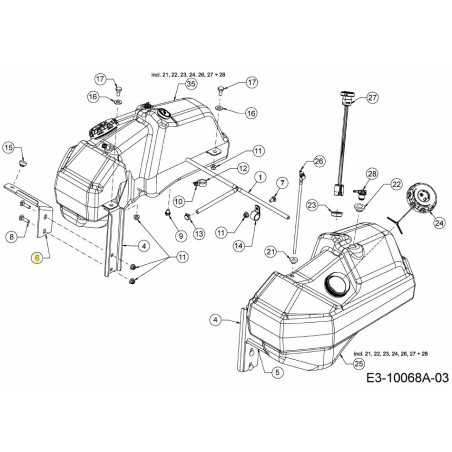 SUPPORTO SERBATOIO PIASTRA SX 703-10630ACY ORIGINALE MTD | NewgardenParts.com