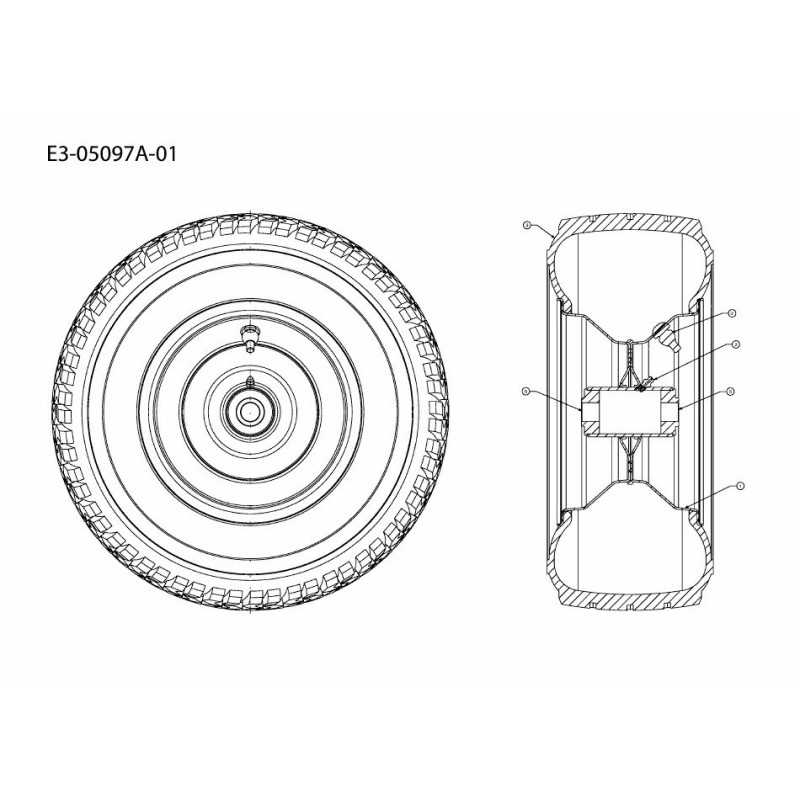 TIRE-SQUARE TREAD 734-1727 ORIGINAL MTD