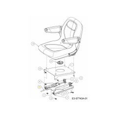 TRACK SEAT WITH LATCH 703-08179A ORIGINAL MTD