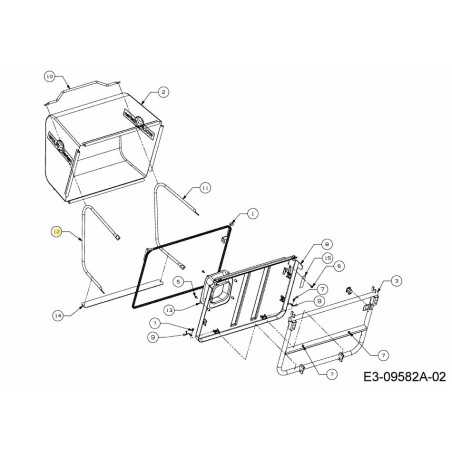 TELAIO BORSA TUBOLARE RH 749-05002637 ORIGINALE MTD | NewgardenParts.com