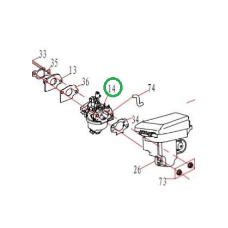 Carburatore per motore DUCAR DV170 tagliaerba rasaerba PROGREEN PG 21 SNQ 055628 | NewgardenParts.com