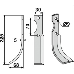 Lama zappa motocoltivatore motozappa fresa 350-187 350-186 dx sx HONDA 225mm | NewgardenParts.com