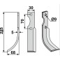 Cuchilla motoazada cultivador 350-187 350-186 dx sx HONDA 225mm