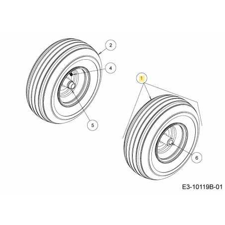 WHEEL CPL. 13X5-6 634-04711A ORIGINAL MTD | NewgardenParts.com