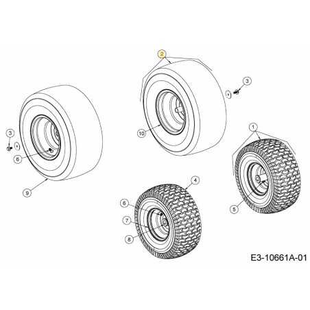 WHEEL CPL. 18X9.5-8 SQ SH 634-04641-CB ORIGINAL MTD | NewgardenParts.com