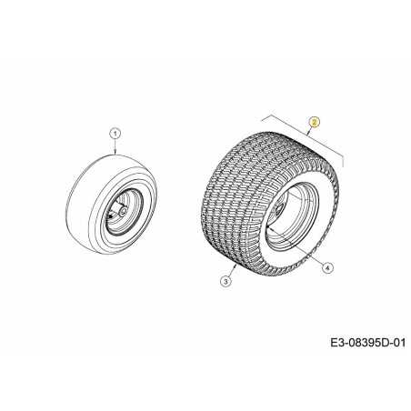 WHEEL CPL. 20X12-10 634-05944 ORIGINAL MTD | NewgardenParts.com