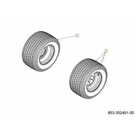 WHEEL CPL. 22x12-12 634-05453637 ORIGINAL MTD | NewgardenParts.com