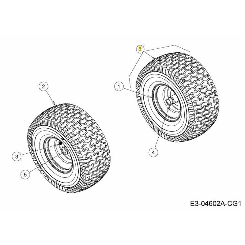 WHL ASM:COMPL:15x6.0x6:SQ SHL 634-04406-CG ORIGINAL MTD