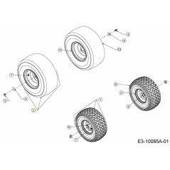 RUEDA: COMPLETA: 18X8.5X8: CÉSPED SVR 634-05302-CB ORIGINAL MTD