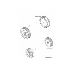 WHL FRT 135 X 35 Z-DECK NERO 734-04487 ORIGINALE MTD | NewgardenParts.com