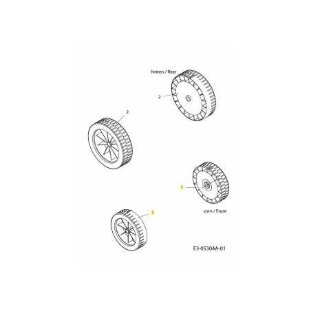 WHL:FRT:135 X 35:Z-DECK:BLACK 734-04487 ORIGINAL MTD | NewgardenParts.com