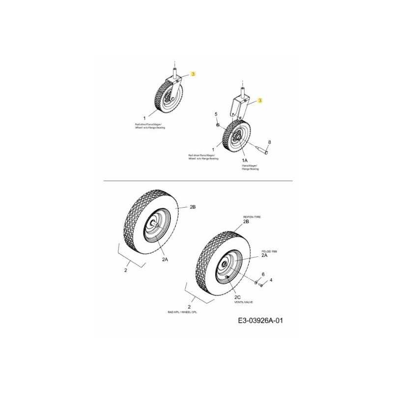 YOKE CASTER WHEEL 687-02263-CY ORIGINAL MTD