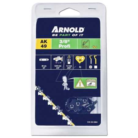 Cadena para motosierra de 3/8" (1,5 mm) y 64 eslabones con eslabón de seguridad, media cincel | NewgardenParts.com