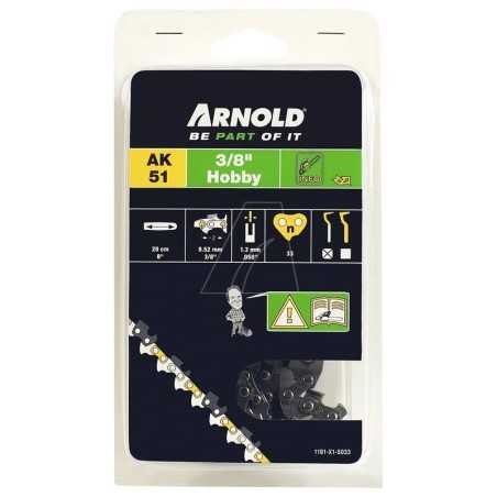 Chaîne de tronçonneuse à profil bas 3/8", 1,3 mm, 33 maillons, avec maillon de sécurité, tranchant biseauté | NewgardenParts.com