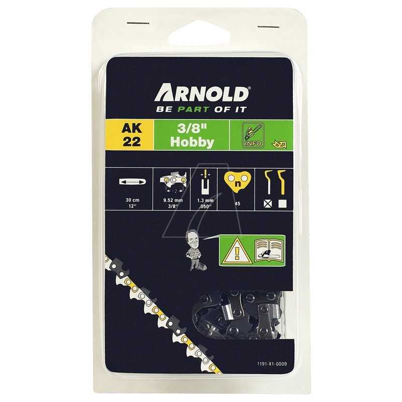 Catena per motosega 3/8" basso profilo, 1,3 mm, 45 maglie, con maglia di sicurezza, tagliente a mezzo scalpello