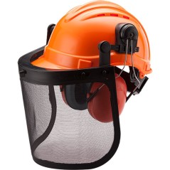 Casco forestale ARNOLD combinato AZ122, dotato di visiera in rete metallica