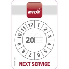 autocollant de service « MTD »