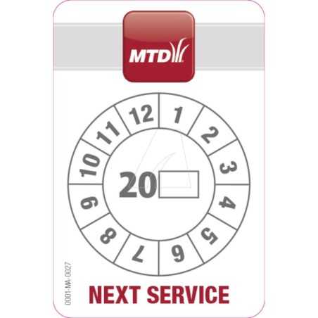 autocollant de service « MTD » | NewgardenParts.com