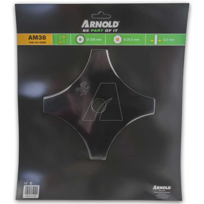 20 cm brush cutter blade, 4 cutting edges - 25.4 mm hole