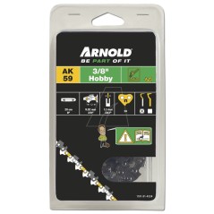 Chaîne de tronçonneuse à profil bas 3/8", 1,1 mm, 34 maillons, avec maillon de sécurité, tranchant biseauté
