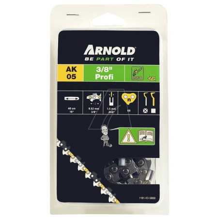 3/8" 1.5mm 60 Link Chainsaw Chain with Safety Link, Half Chisel | NewgardenParts.com