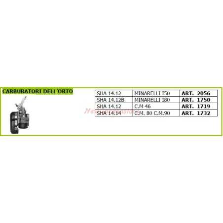 Carburettor SHA 14.12B for walking tractor MINARELLI I80 1750 | NewgardenParts.com