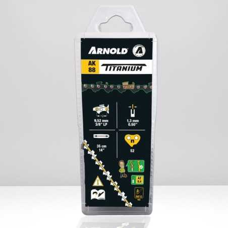 Chaîne de tronçonneuse ARNOLD AK88 en titane 3/8" LP 1,3 mm 52 TG | NewgardenParts.com