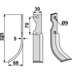 Lama zappa motocoltivatore motozappa fresa 350-187 350-186 dx sx HONDA 225mm | NewgardenParts.com