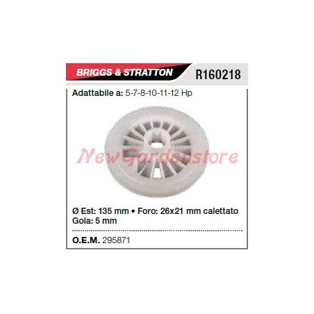 Puleggia avviamento B&S rasaerba tosaerba tagliaerba 5-7-8-10-11-12 hp R160218 | NewgardenParts.com