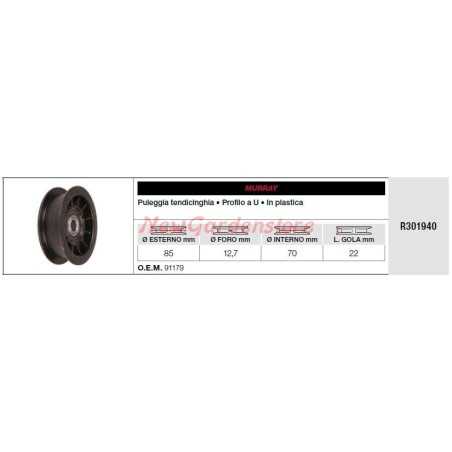 Polea tensora tractor de césped MURRAY cortacésped R301940 91179 | NewgardenParts.com