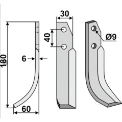 Lama zappa motocoltivatore motozappa fresa 350-202 350-201 dx sx NIBBI BRUNO | NewgardenParts.com