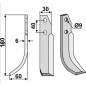 Motor cultivator hoe blade 350-202 350-201 left NIBBI BRUNO