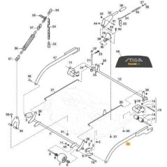 LEFT PLATE LIFTING ARM. CD 95 VNGA ORIGINAL STIGA - 387106273/0 | NewgardenParts.com