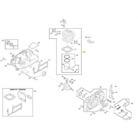 CYLINDER - PISTON 46CC ORIGINAL STIGA - 118804256/1 | NewgardenParts.com