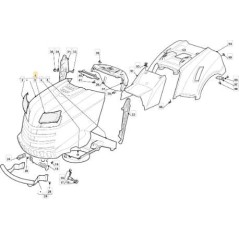 UPPER BONNET NJA DOUBLE + MASK WHITE R9003 ORIGINAL STIGA - 382076962/0 | NewgardenParts.com