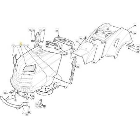 UPPER BONNET NJA DOUBLE + MASK WHITE R9003 ORIGINAL STIGA - 382076962/0 | NewgardenParts.com