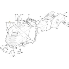 UPPER BONNET NJA DOUBLE + MASK BLACK 901510 ORIGINAL STIGA - 382076969/0 | NewgardenParts.com
