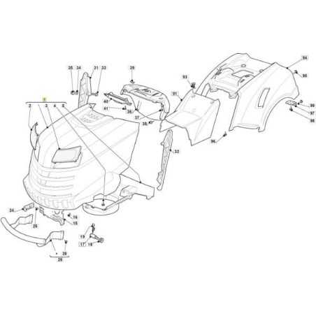 UPPER BONNET NJA DOUBLE + MASK BLACK 901510 ORIGINAL STIGA - 382076969/0 | NewgardenParts.com