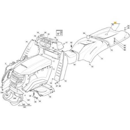 TCP BAG COVER RED RAL3003 ASSEMBLYTF. ORIGINAL STIGA - 382110302/0 | NewgardenParts.com