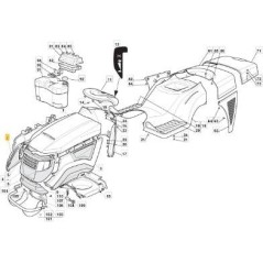 RIGHT BONNET SIDE SIDE JX-TCX ORIGINAL STIGA ATTACHMENT - 382394614/0 | NewgardenParts.com