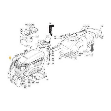 RIGHT BONNET SIDE SIDE JX-TCX ORIGINAL STIGA ATTACHMENT - 382394614/0 | NewgardenParts.com