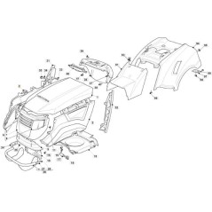 RIGHT BONNET SIDE SIDE JX-TCX ORIGINAL STIGA ATTACHMENT - 382394653/1 | NewgardenParts.com