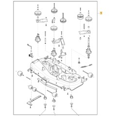 Assembled cutting deck for ORIGINAL STIGA 118SD lawn tractor without blades | NewgardenParts.com