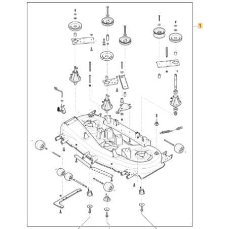 Assembled cutting deck for ORIGINAL STIGA 118SD lawn tractor without blades | NewgardenParts.com