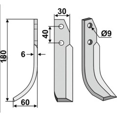 Lama zappa motocoltivatore motozappa fresa 350-202 350-201 dx sx NIBBI BRUNO | NewgardenParts.com